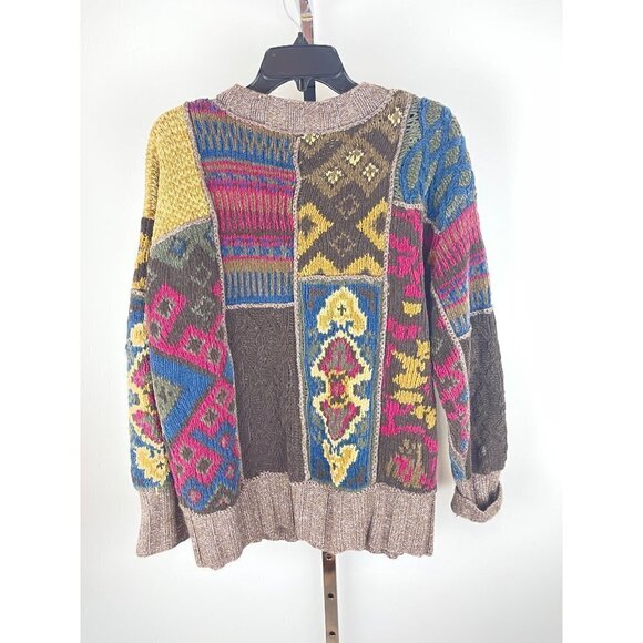 GAP womens HAND KNIT chunky cardigan cotton silk wool - Picture 5 of 5